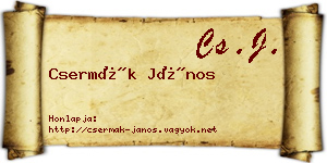 Csermák János névjegykártya